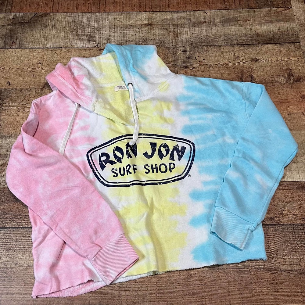Ron Jon Tie-Dye Pullover Hoodie in Pink, Yellow, Blue Size XS